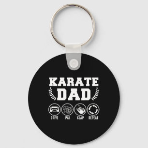 Karate Dad Drive Pay Clap Repeat Fathers Day Gift Key Ring