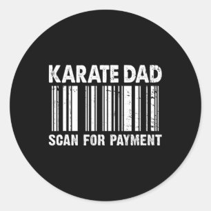 Karate Dad Scan For Payment Rcode Father's Day  Classic Round Sticker