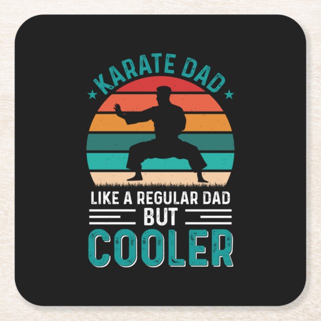 Karate Dad Square Paper Coaster (Front)