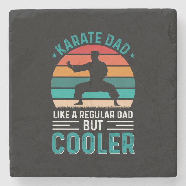 Karate Dad Stone Coaster (Front)