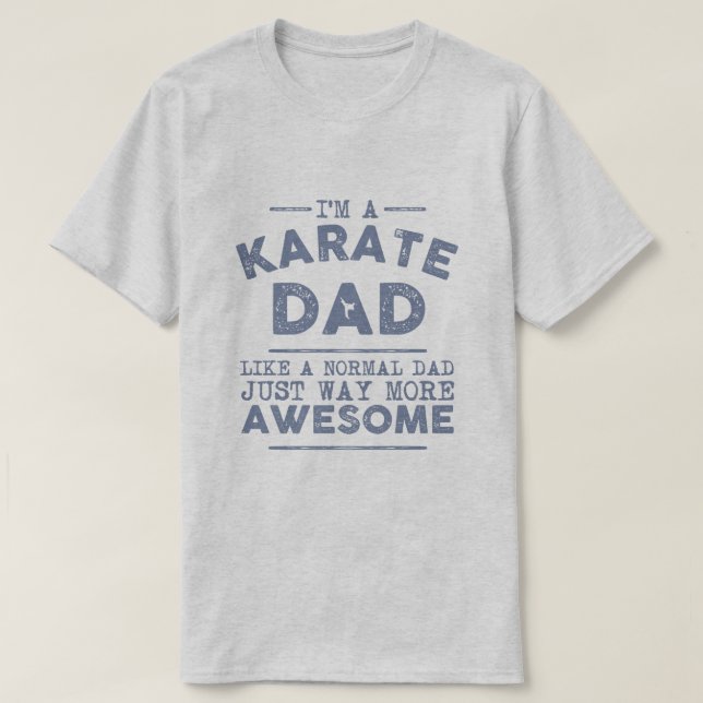 Karate Dad Vintage (Blue) T-Shirt (Design Front)