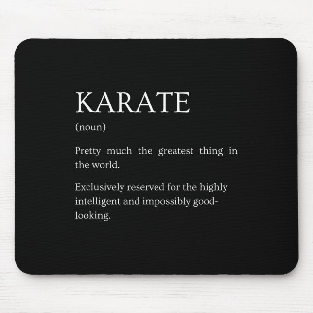 Karate Definition - Funny Sarcastic Karate Explana Mouse Pad (Front)