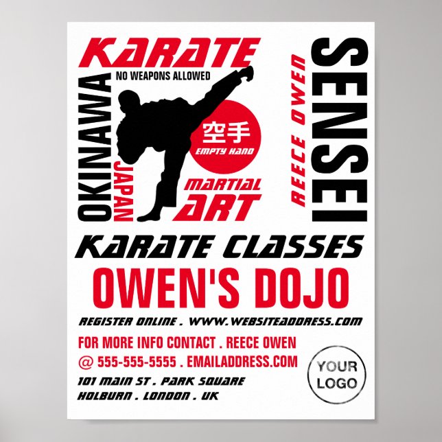 Karate Design, Karate Class Advertising Poster (Front)