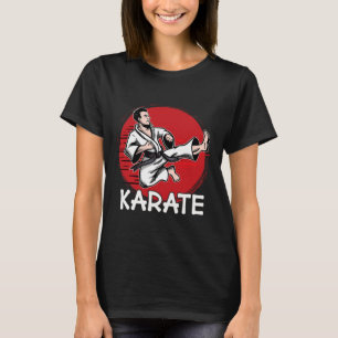 Karate Design Man Doing Jump Kick For Karateka  T-Shirt