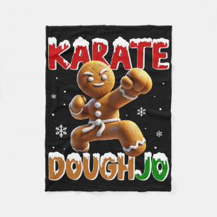 Karate Doughjo Funny Martial Arts Punch Gingerbrea Fleece Blanket