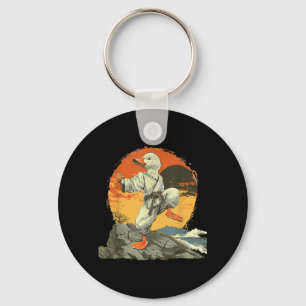 Karate Duck Kickboxing Jiu-Jitsu Sunset MMA Key Ring