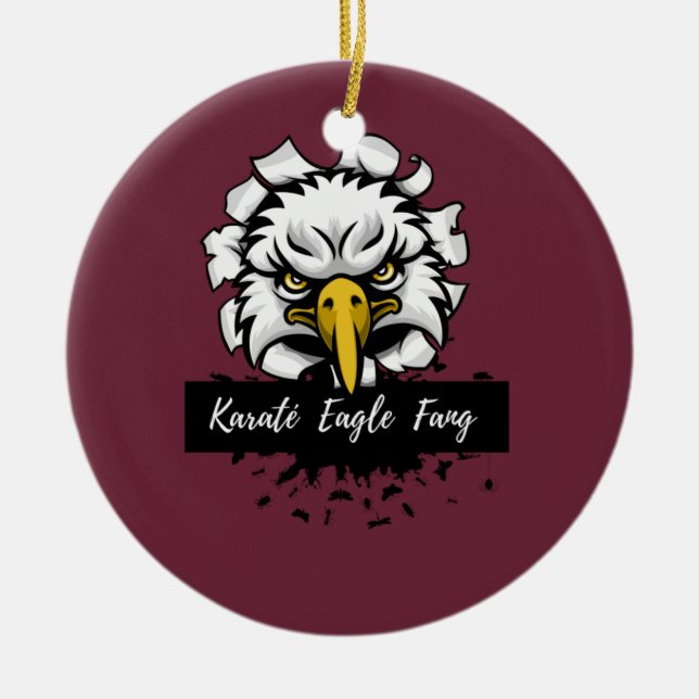 Karaté Eagle Fang T-Shirt Ceramic Tree Decoration (Front)