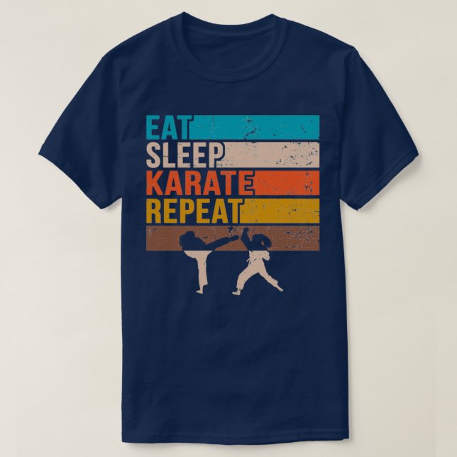 karate eat sleep repeat T-Shirt (Design Front)