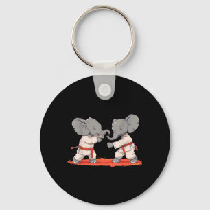 Karate Elephant Motif Taekwondo Kickboxing Key Ring