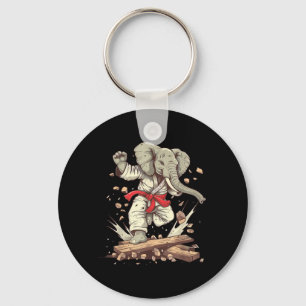 Karate Elephant Motif Taekwondo Kickboxing Key Ring