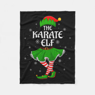 Karate Elf Christmas Family Girls Women Elf Squad  Fleece Blanket