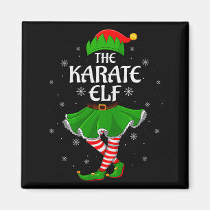 Karate Elf Christmas Family Girls Women Elf Squad  Magnet