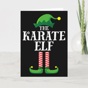 Karate Elf Matching Family Group Christmas Party P Card