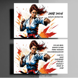 Karate Female Instructor Business Card
