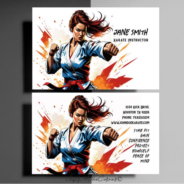 Karate Female Instructor Business Card (Creator Uploaded)