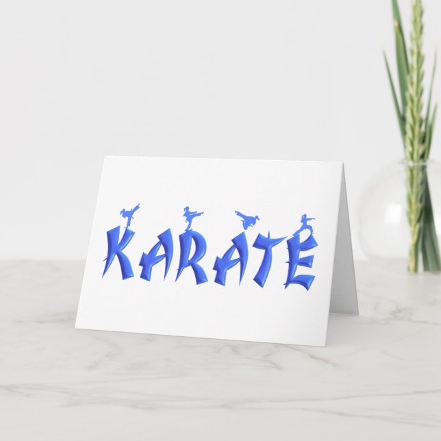 Karate Female Silhouettes Card (Front)