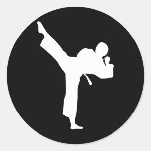 Karate Fighter Classic Round Sticker