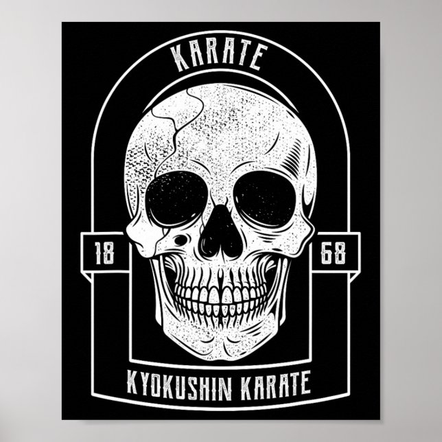 Karate Fighter Skeleton Japan Martial Arts  Poster (Front)