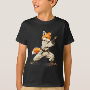 Karate Fox Motif Taekwondo Jiu-Jitsu MMA T-Shirt