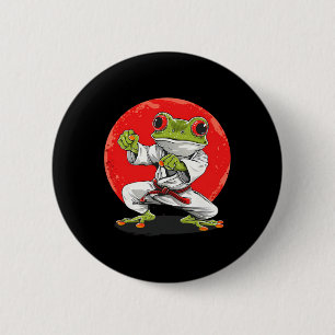 Karate Frog Martial Arts Judo Toad Kung Fu Frog Ki 6 Cm Round Badge