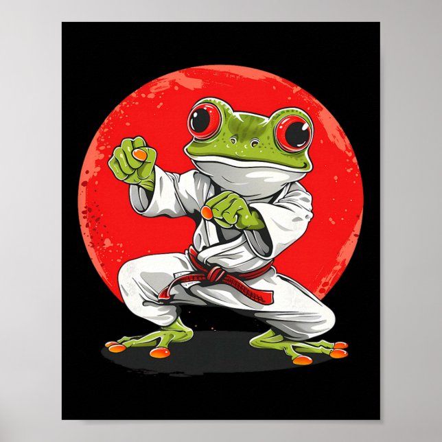 Karate Frog Martial Arts Judo Toad Kung Fu Frog Ki Poster (Front)