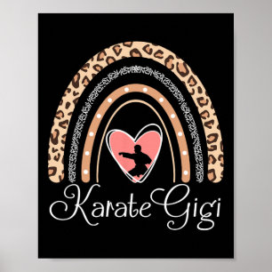 Karate Gigi Boho Rainbow Funny Karate Gigi Poster