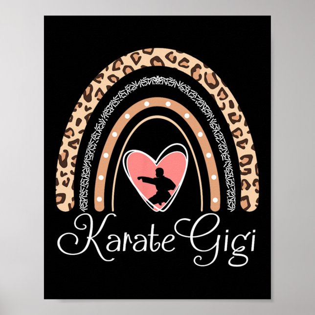 Karate Gigi Boho Rainbow Funny Karate Gigi  Poster (Front)