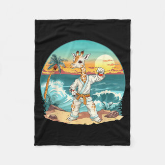 Karate Giraffe Animal Mma Taekwondo Martial Arts Fleece Blanket