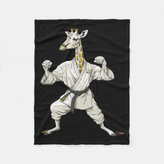 Karate Giraffe Motif Taekwondo Jiu-Jitsu Mma Fleece Blanket