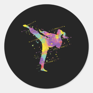 Karate Girl 4 Classic Round Sticker