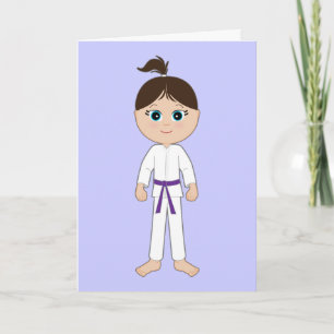 Karate Girl Congratulations Purple Belt Card