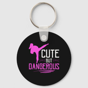 Karate Girl Cute But Dangerous Martial Arts Karate Key Ring