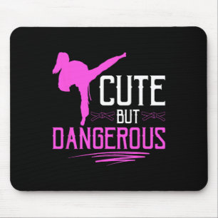 Karate Girl Cute But Dangerous Martial Arts Karate Mouse Pad
