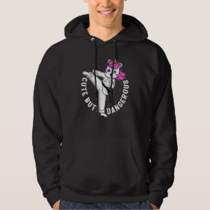 Karate Girl Cute But Dangerous Unicorn Fighter Kar Hoodie