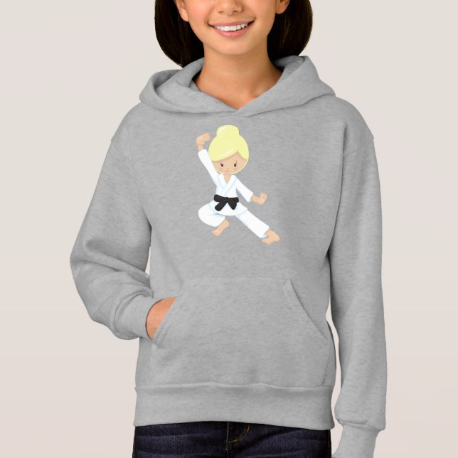 Karate Girl, Cute Girl, Black Belt, Blonde Hair (Front)