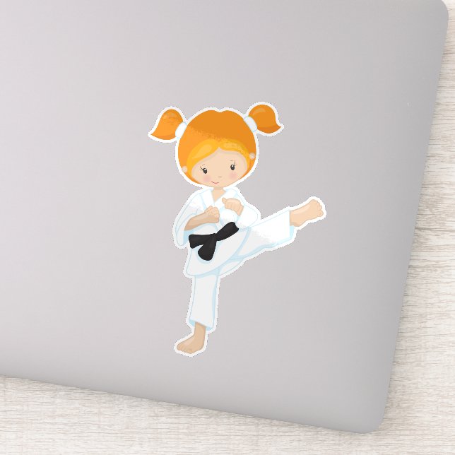 Karate Girl, Cute Girl, Black Belt, Orange Hair (Detail)