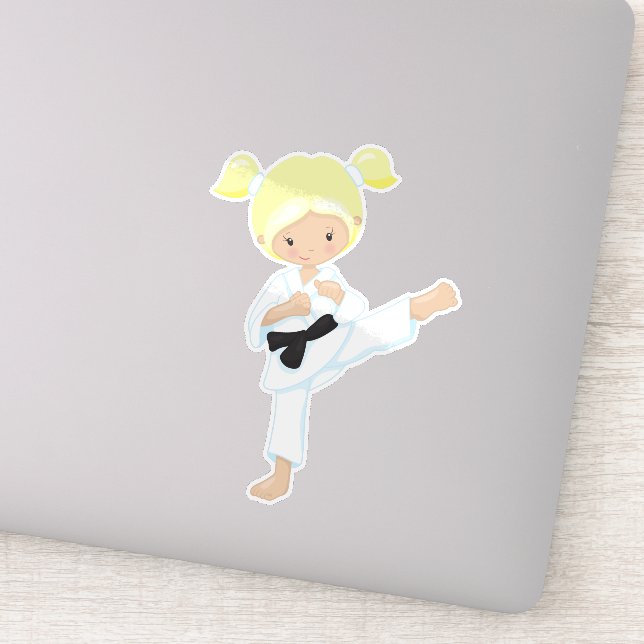 Karate Girl, Cute Girl, Blonde Hair, Black Belt (Detail)