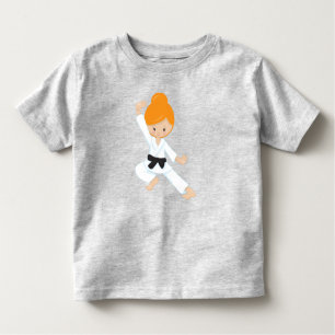 Karate Girl, Cute Girl, Orange Hair, Black Belt Toddler T-Shirt