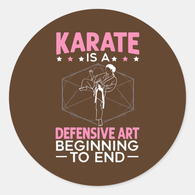 Karate Girl Defensive Art  Classic Round Sticker (Front)