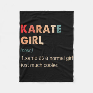 Karate Girl Definition Funny Karate Lover Gift For Fleece Blanket