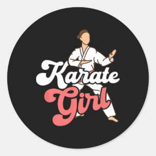 Karate Girl Fighter Self Defence Karateka  Classic Round Sticker