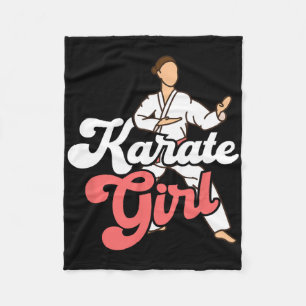 Karate Girl Fighter Self Defence Karateka Fleece Blanket