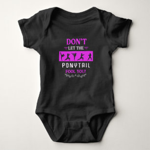 Karate Girl Funny Black Belt Taekwondo Fighting Baby Bodysuit