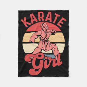 Karate Girl Karateka Self Defence Fighter Fleece Blanket