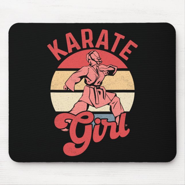 Karate Girl Karateka Self Defence Fighter  Mouse Pad (Front)