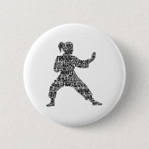 Karate Girl Kids  6 Cm Round Badge