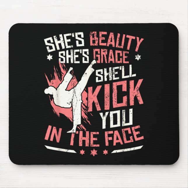 Karate Girl Loves Karate Mouse Pad (Front)