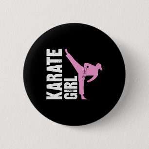 Karate Girl Martial Arts Girls Self Defence Cute 6 Cm Round Badge