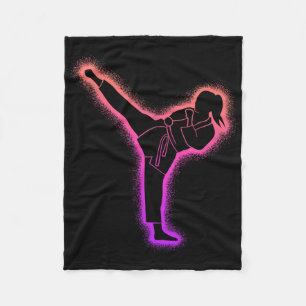 Karate Girl Martial Arts Women Girls Taekwondo Fleece Blanket