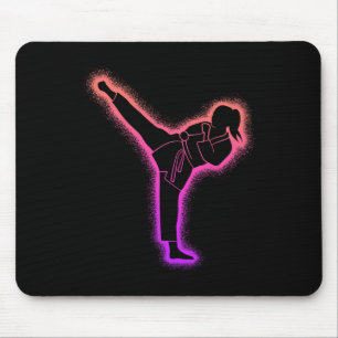 Karate Girl Martial Arts Women Girls Taekwondo Mouse Pad